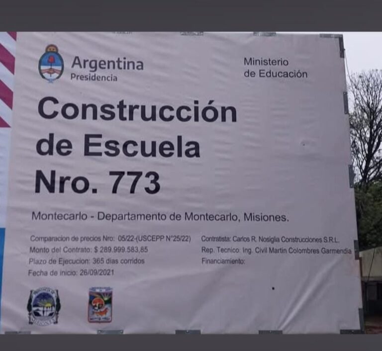 Tras años de espera, se reanudó la obra de la Escuela N°773 de Montecarlo mientras continúa el reclamo de padres y docentes